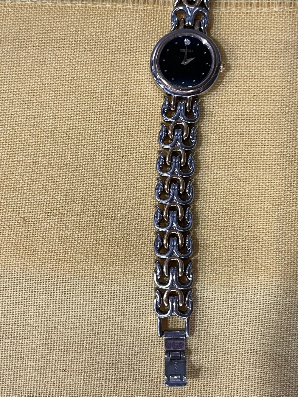 VINTAGE 1990 SEIKO Diamond Accent Two-Tone Trident Watch (As-Is / Not Running) ✨